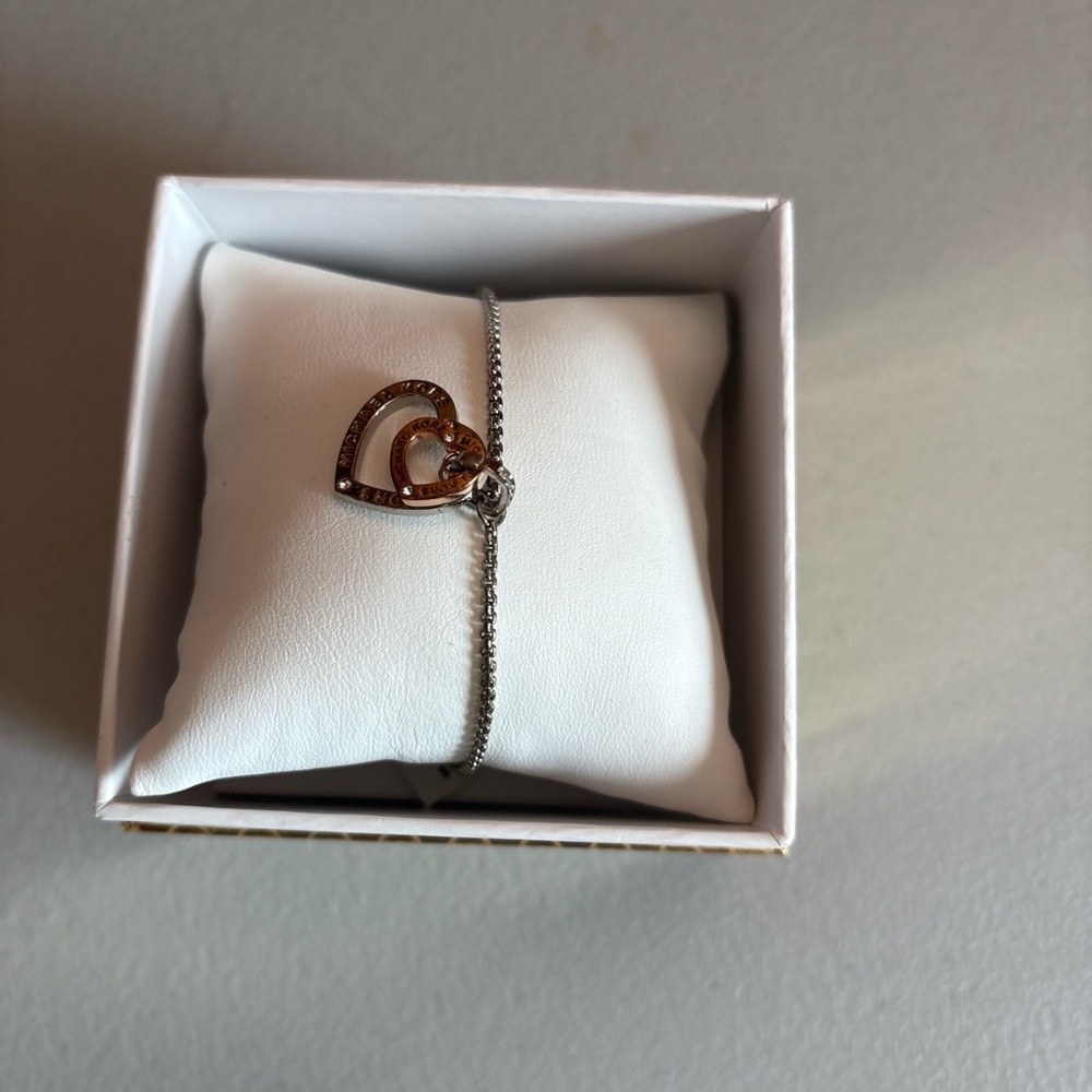 Michael Kors Silver and Gold Heart Bracelet